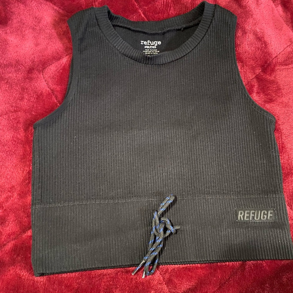 Refuge Kids Black Tank Top with Drawstring